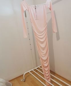 MISSGUIDED Pink Ruched Midi Dress